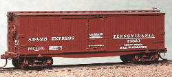 1305 XL 36\' DS BOXCAR, ORIGINAL, PRR, ANCHOR LINE, ADAMS EXPRESS